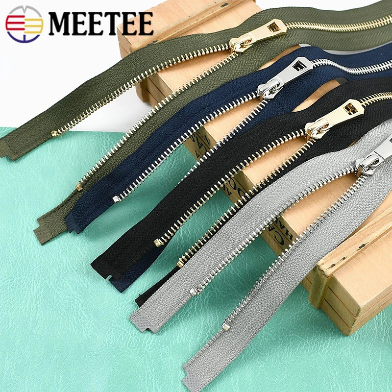 

2/5Pcs Meetee 5# Metal Zippers 35-85cm Open-end Zipper Closure Bag Jacket Pocket Zips Repair Kit Garment DIY Sewing Accessories
