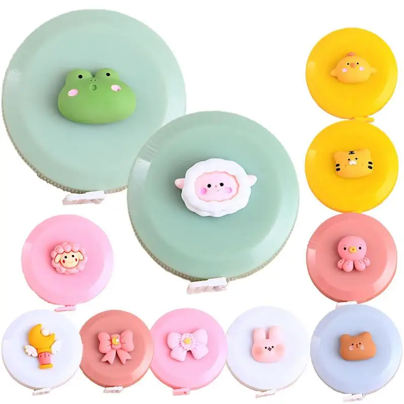 Cartoon Tape Measure Retractable Body Measurement Tape Double Sided Portable Head Bust Waist Circumference Soft Ruler