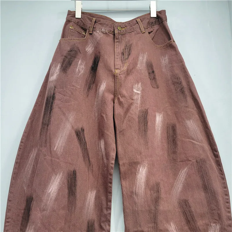 Pantalones vaqueros desgastados Retro americanos Tie-Dye para mujer, pantalones escimitar de Hip-Hop de pierna ancha estilo Wasteland para principios de primavera 2026
