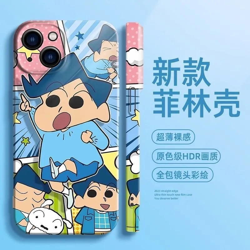 Anime Crayons Shinchans Phone Case for Xiaomi Redmi 9C 9T 10A K30 K40 Note 9 9S 10 11 12 Pro Max 4G 5G Glossy HD Hard PC Cover image 6