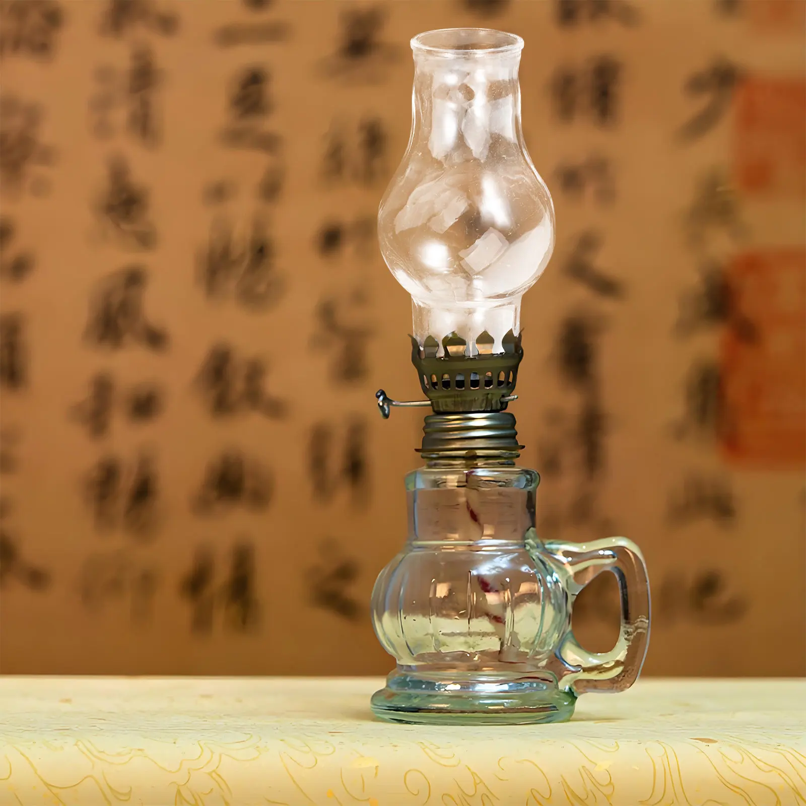 

2Pcs Vintage Glass Oil Lamp Shade Clear Replacement Lamp Chimney Small Transparent Glass Cover Accessories
