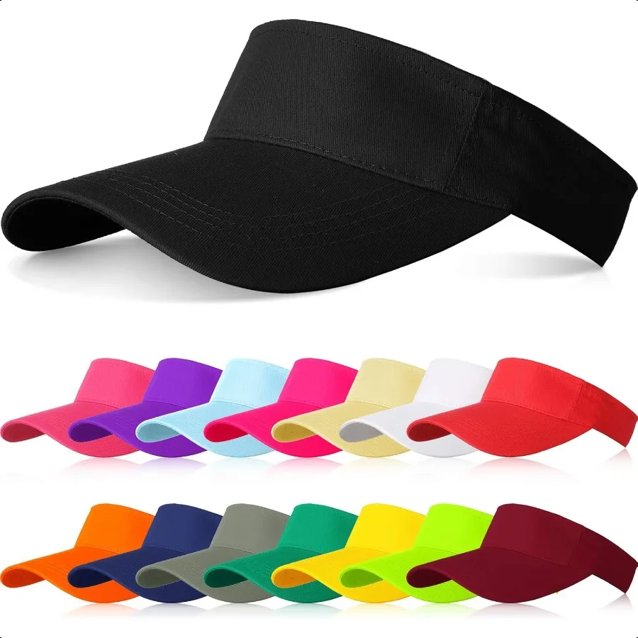 

Syhood 15 Pieces Sun Visor Hats Sport Wear Athletic Sun Visor Caps Adjustable Sun Protection for Women Men
