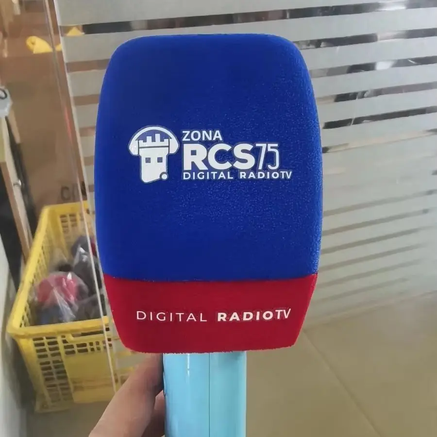 

3 pcs Custom logo printed square foam microphone foam custom logo windshield video mic Sponge windscree TV Stations Interview
