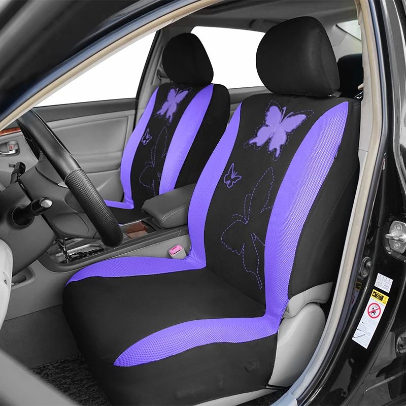 Embroidery Car Seat Covers Polyester Fabric with Airmesh Cloth Universal Size Fit Most Car Car Accessories Interior For Women