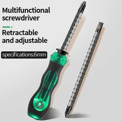 Multipurpose Dual Purpose Telescopic Adjustable Length Magnetic Cross Household Non Slip Screwdriver Screw for Repair Hand