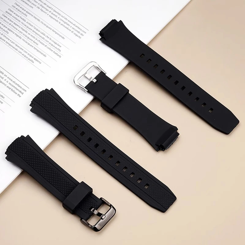 ef552 Silicone Rubber Sports Watch Strap For Casio Edifice EF-552 Watchbands EF-552D Men Bracelet Stainless Clasp 25*20mm Black view 2