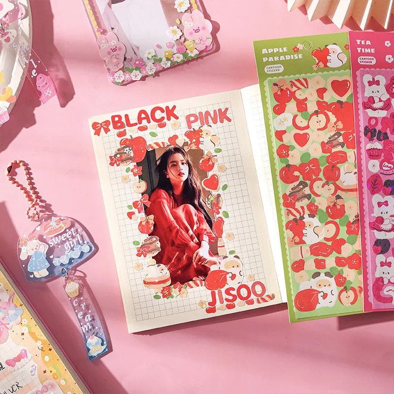 1 PC Shiny Cute Animals Rabbit Cat Decorative Sticker for Scrapbooking Art Crafts DIY