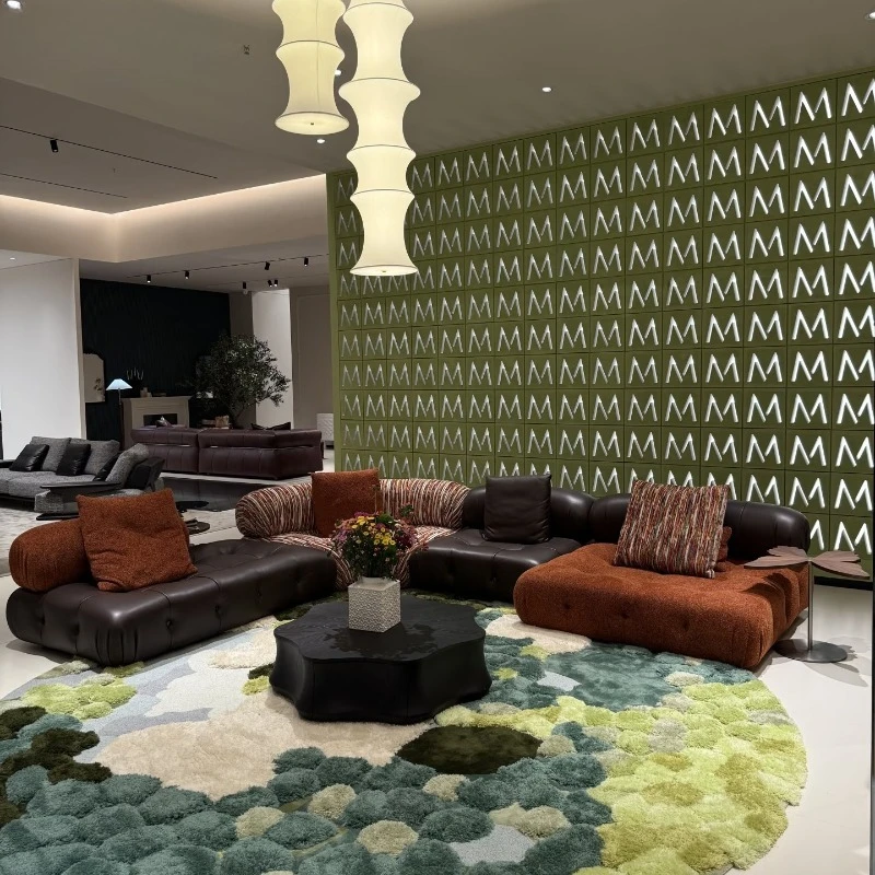 Design-Windmodul-Sofa mit frei kombinierbaren Schnallen, großem, flachem Boden und Glimmerbezug für das Wohnzimmer