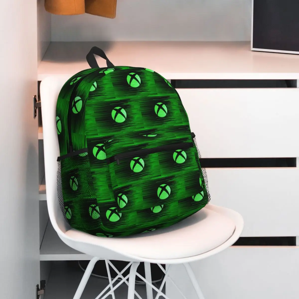 

Green Xbox Logo Student Backpack School Bag Hiking Travel Daypack for Men Women Fashion Bookbag Shoulder Bags
