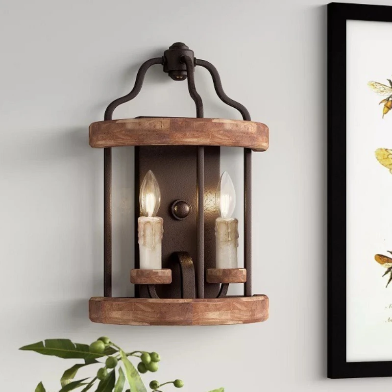 

Европейские ретро-индустриальные настенные светильники, дизайнерские двойные светодиодные бра для дома, ресторана, кофейни, внутреннего освещения