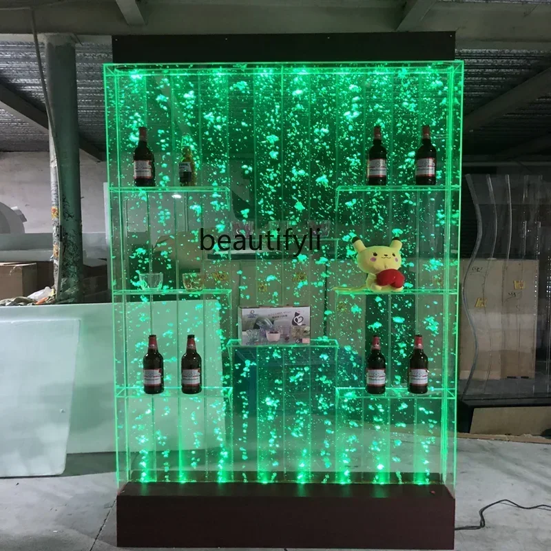 Water Curtain Wall Wine Cabinet Screen Living Room Decoration Hallway Partition Water Wall Acrylic Bubble Wall