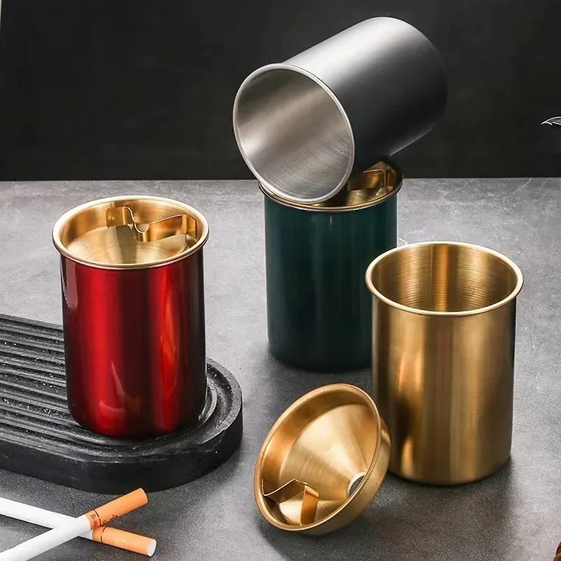 Thickened Stainless Steel Unbreakable Ashtray High Quality Windproof Anti-Flying Ash for Bar Internet Cafe KTV Commercial Home