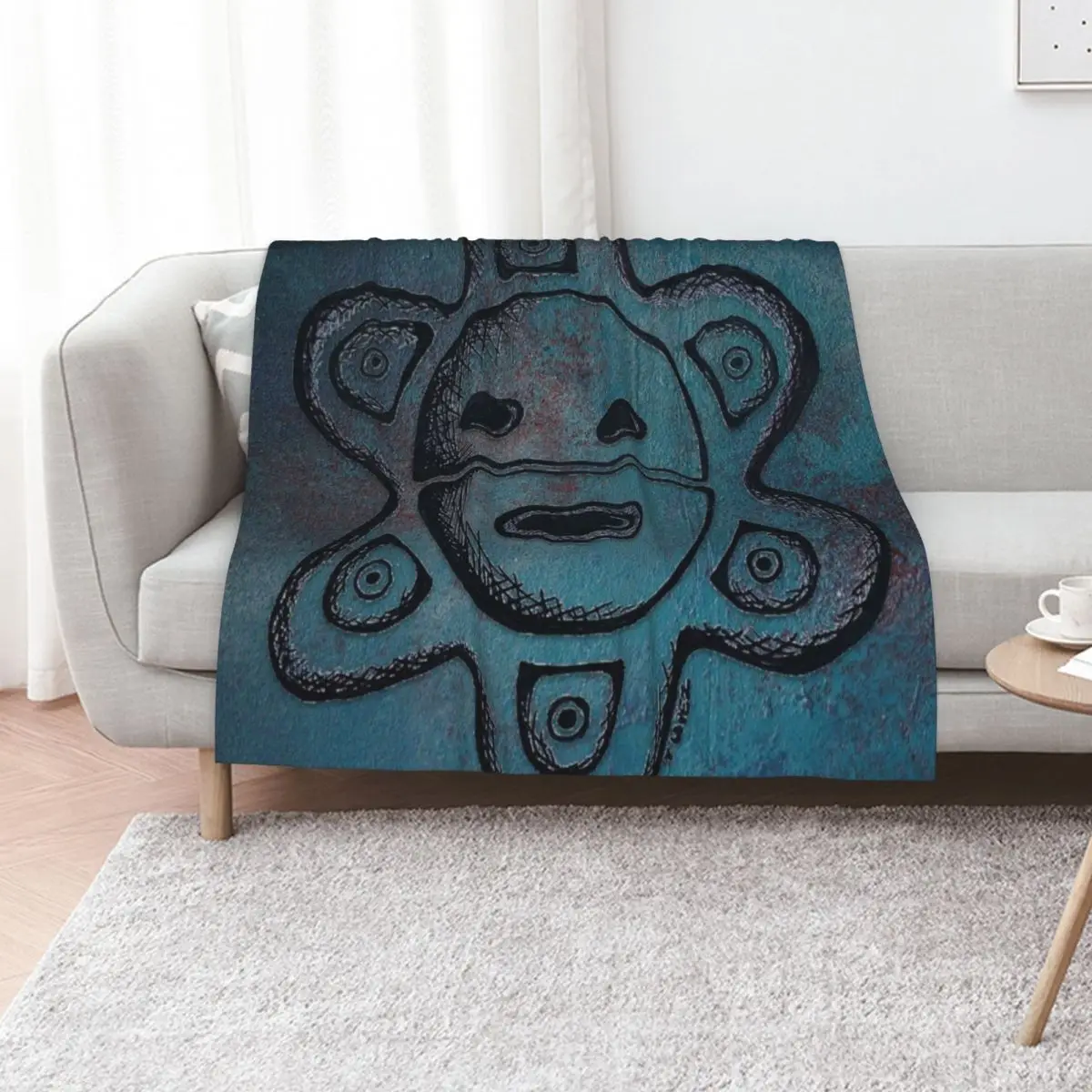 Taino Sun Throw Blanket warm for winter For Decorative Sofa Plush Furry Picnic Sofa Blankets