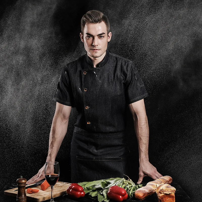

Летняя униформа для поваров с короткими рукавами для мужчин, подходящая для звездных отелей, ресторанов и баров; летняя одежда для женщин.