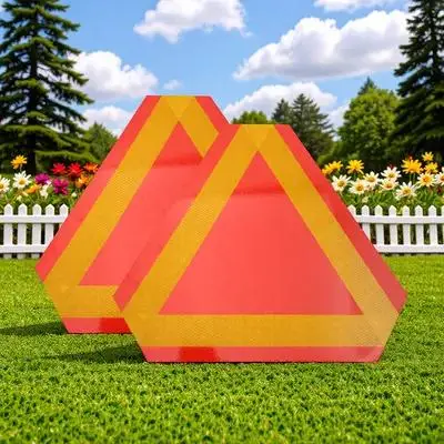 2pcs Triangle Reflectors: Aluminum Slow Moving Vehicle Warning Sign For Golf Carts Farm Tractors Utility Vehicles Safety