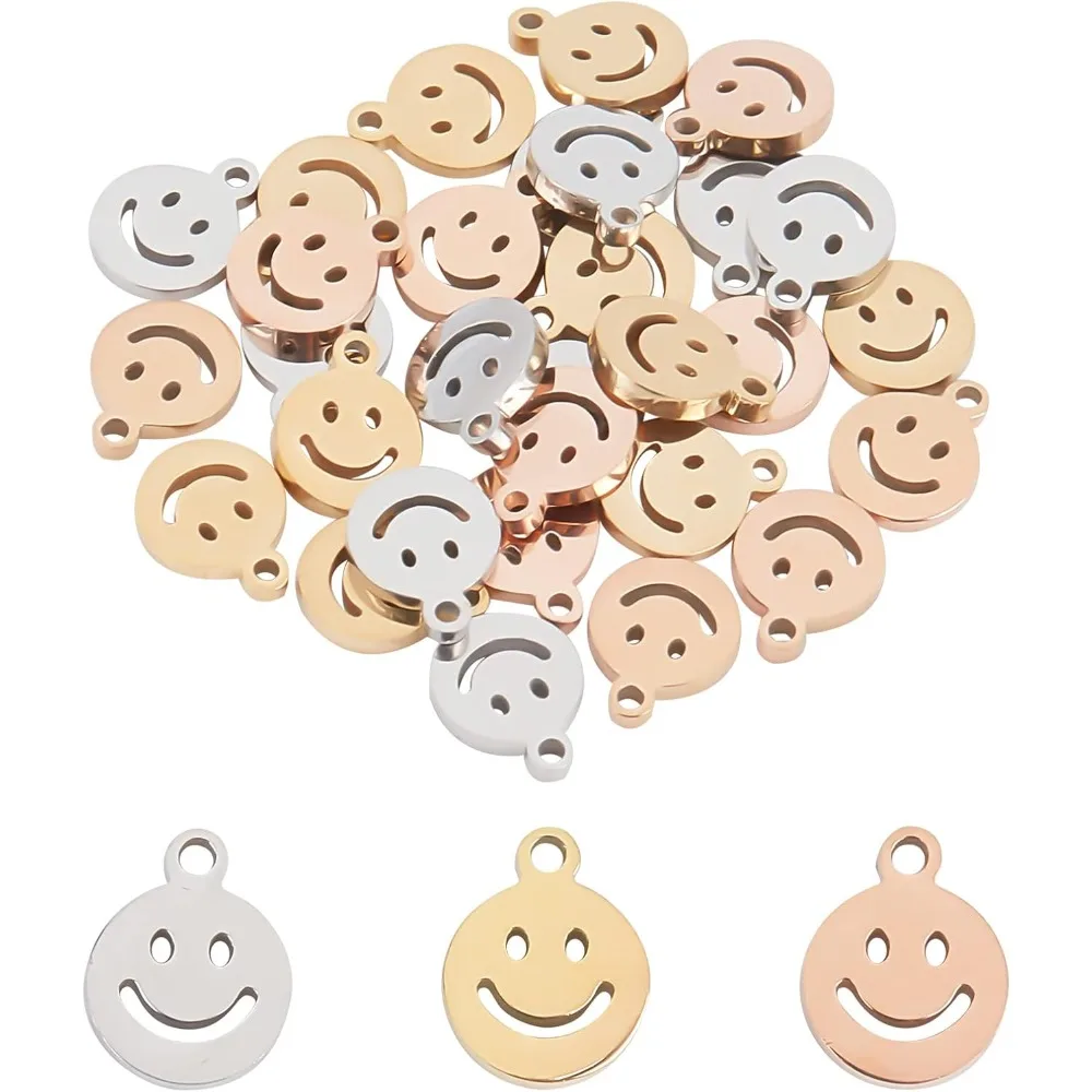 

Flat Round with Charms Stainless Steel Hollow Pendants Small Hole Manual Polishing Charms for DIY Earrings Necklaces