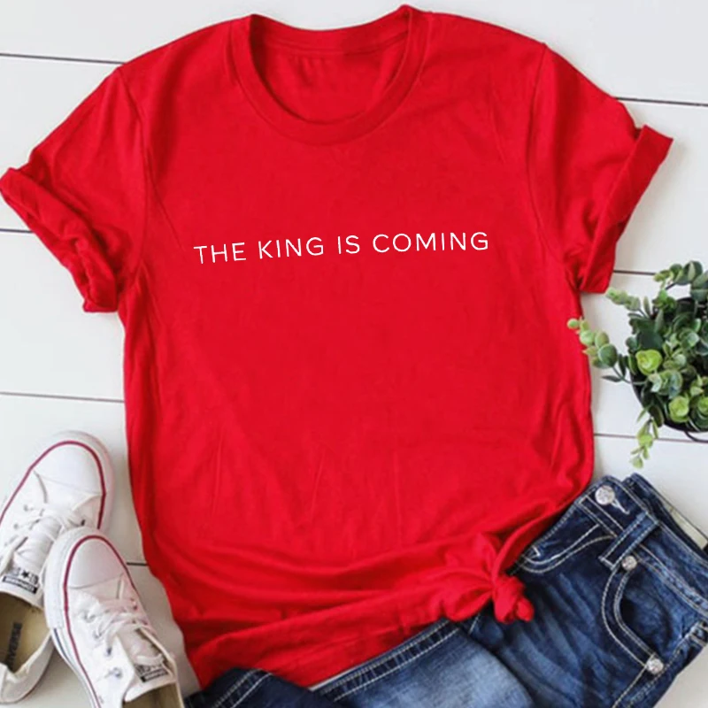 

The King Is Coming T-Shirt Christian Kawaii Clothes Jesus Is King Tees Faith Clothing Christian Tshirt Christian Gift L