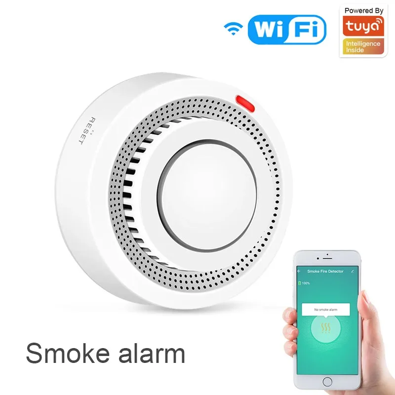 Tuya Zigbee WiFi Smart Smoke Detector Alarm Security Protection Smart Life Remote Monitor High-sensitivity Sensor Smart Home