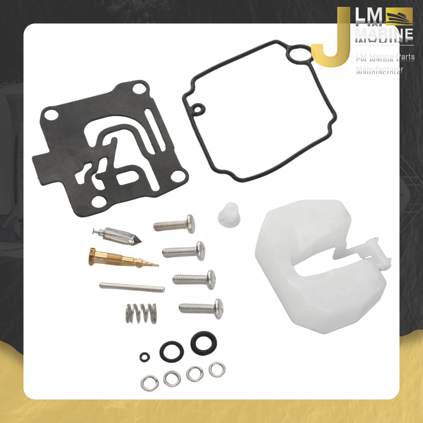 

JLM 62Y-W0093-10 for Yamaha 4 Stroke 50 HP F50 2001 & UP Outboard Carburetor Repair Kit with Float 62Y-14384-30 62Y-W0093-11