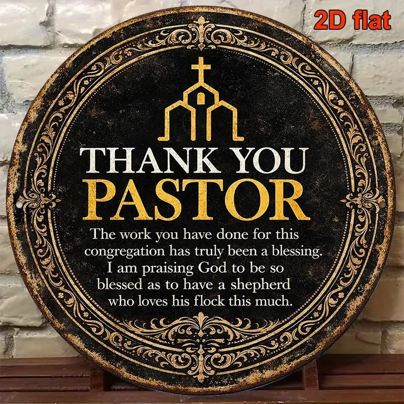 2D Flat - 1pc 8*8In/20X20Cm 2D Flat Round Sign, Vintage Plaque about 
