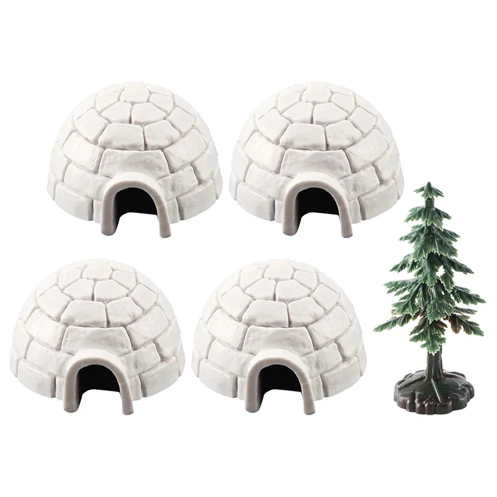 

Simulated Polar Building Igloo Model Mini Christmas Tree Sand Table Landscaping Shelter House Static Ornaments