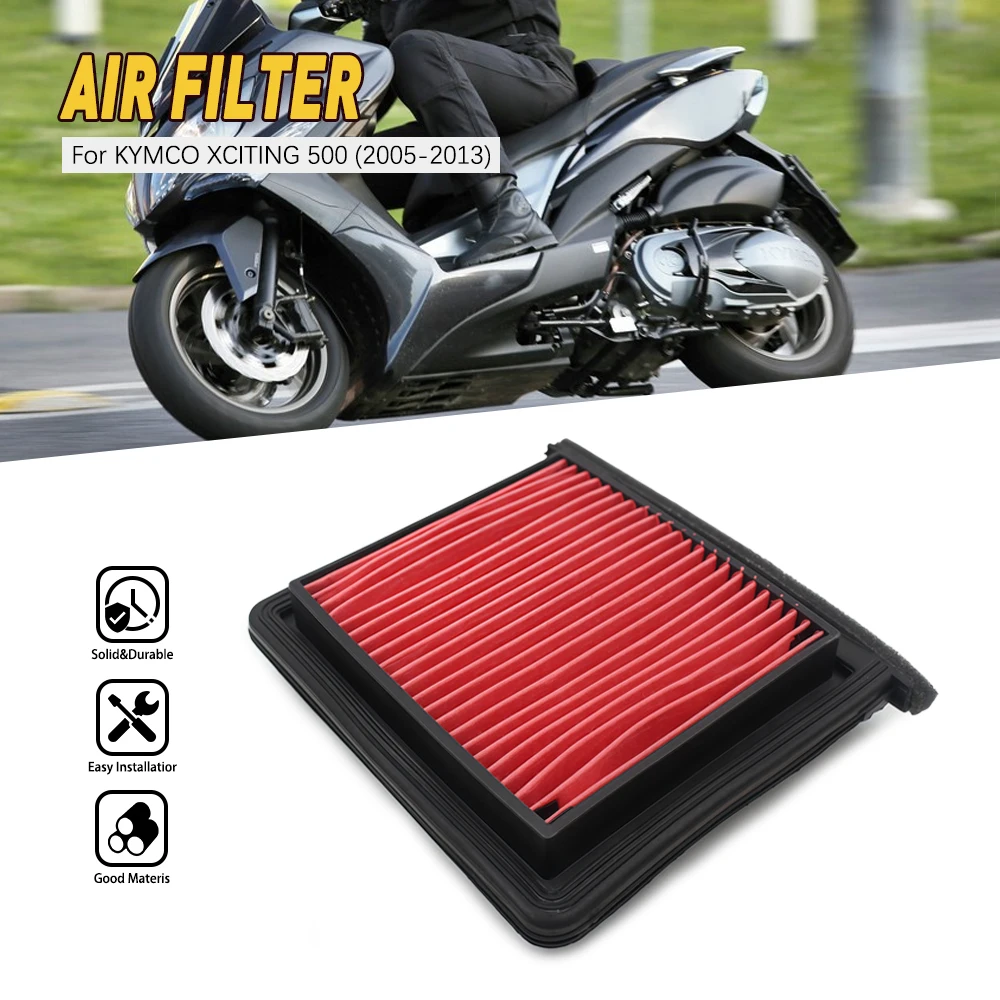 

otorcycle Engine Air Filter Cleaner Intake Element For Kymco Xciting 500 2005 2006 500- i 2007-2009 500-i-Evo-ABS 500-R-i-ABS