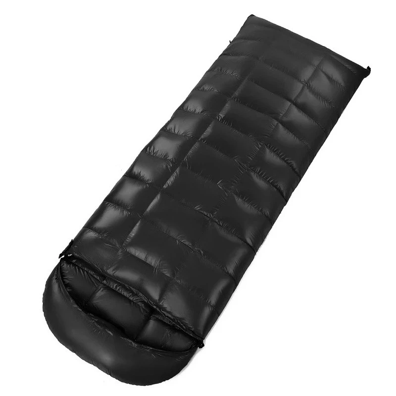 Filling 1200/1500/1800/2000g Ulrtalight Outdoor Camping with Cap Can Be Spliced Adult White Duck Down Envelope Sleeping Bag