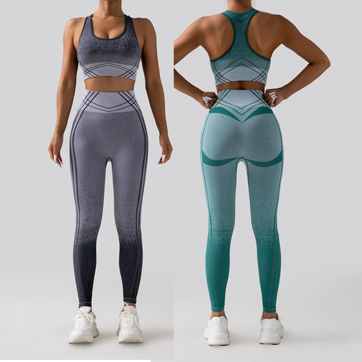 Seamless 1/ 2 Pcs Yoga Sets for Women Workout Outfits Sports Bra Gym Legging Sets Running Tights