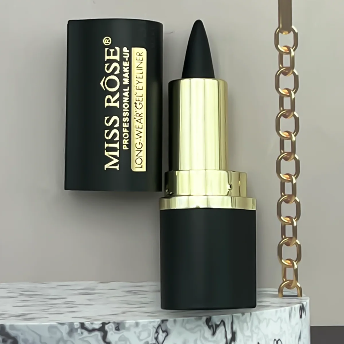 olid Eyeliner Cream, Black Eyeliner Gel Stick, Fast Drying Waterproof Eyeliner, Dual Use For Dark Lip Liner Pen