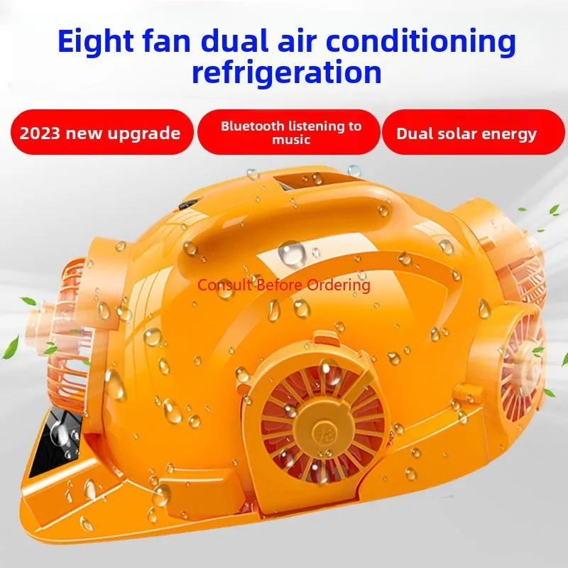 

Solar Powered Fan Hat With Built-in Construction Site Helmet Summer Sun Protection Charging Cooling Hat