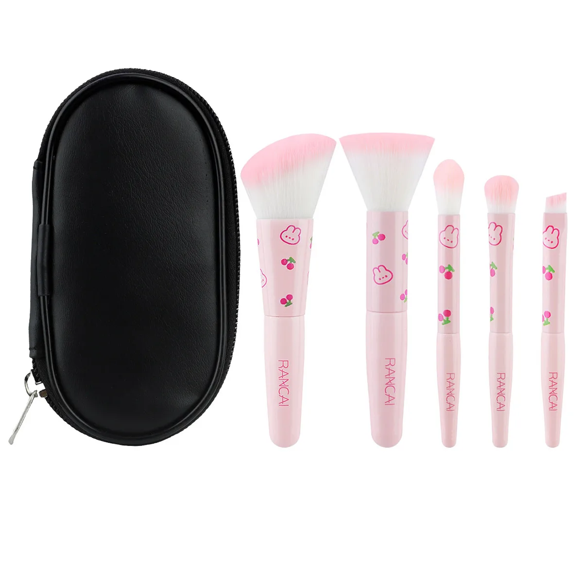 5-teiliges süßes kompaktes Make-up-Pinsel-Set mit Etui, Premium-Pinsel für makellose Grundierung, Rouge, Lidschatten-Anwendung, Beauty-Tools – Detail 13