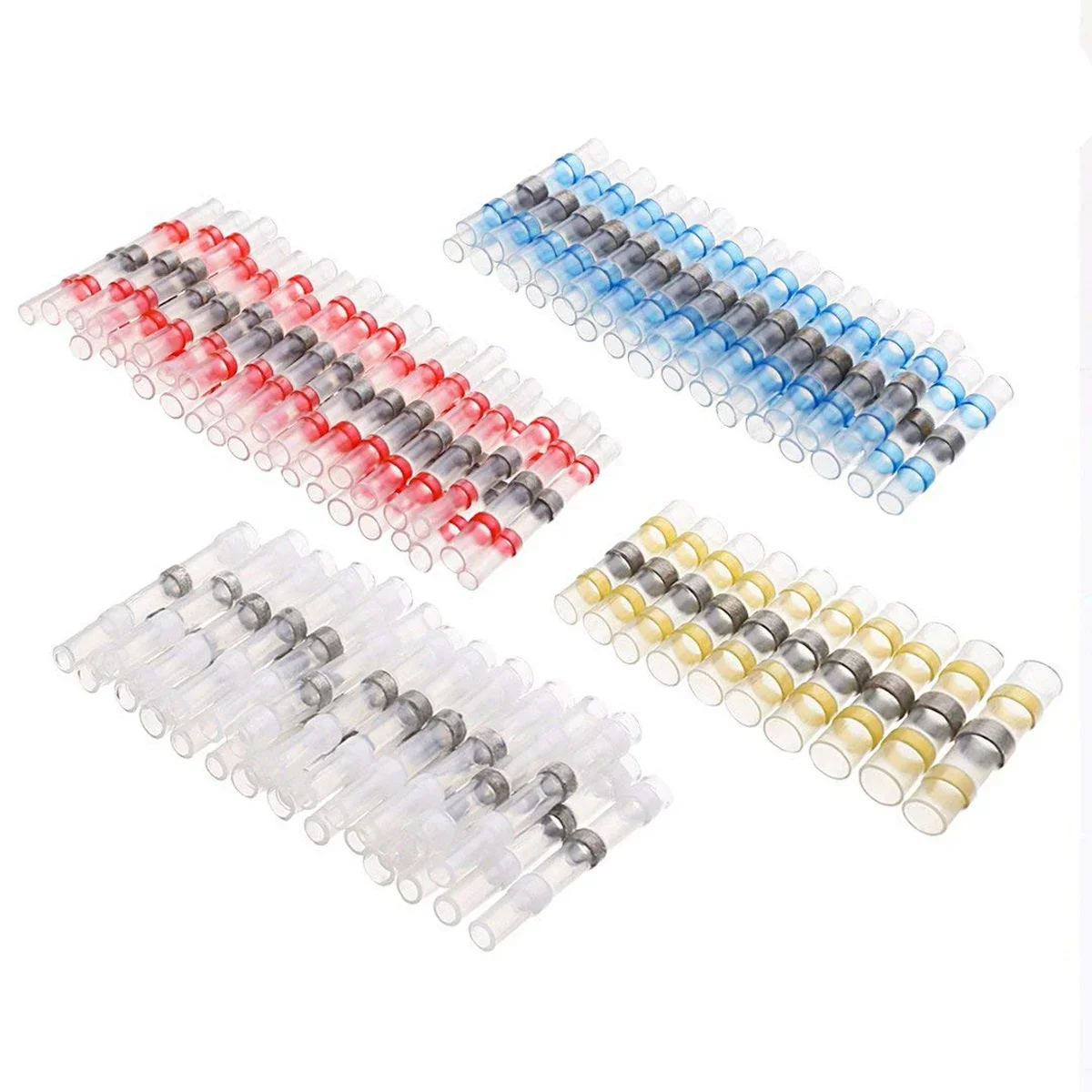 100Pcs Mistos Conectores de Fio Elétrico Do Calor Do Psiquiatra Mangas À Prova D' Água do Cabo de Solda de Solda Bunda Terminais Crimp Do Conector