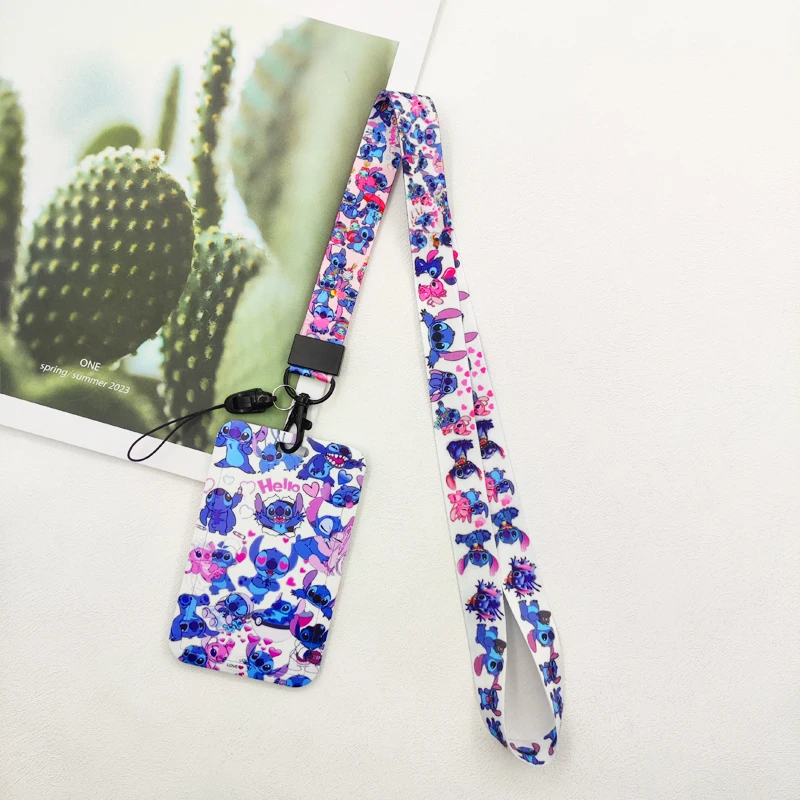 Portatarjetas con cordón de punto de Disney, portatarjetas con insignia de metro de dibujos animados Kawaii, tarjetero con cordón para Campus de estudiantes