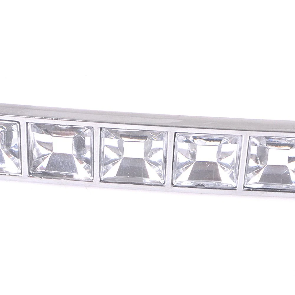 Pack Of 8 Europe Style Square Clear Crystal Rhinestone Furniture Door Wardrobe Cupboard Cabinet Drawer Pull Handle Knobs 128Mm image 5