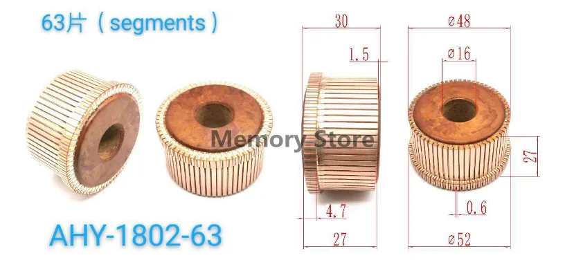 

1PC 48x16x27(30)mm 63P Copper Bars Alternator Electric Motor Commutator AHY-1802-63