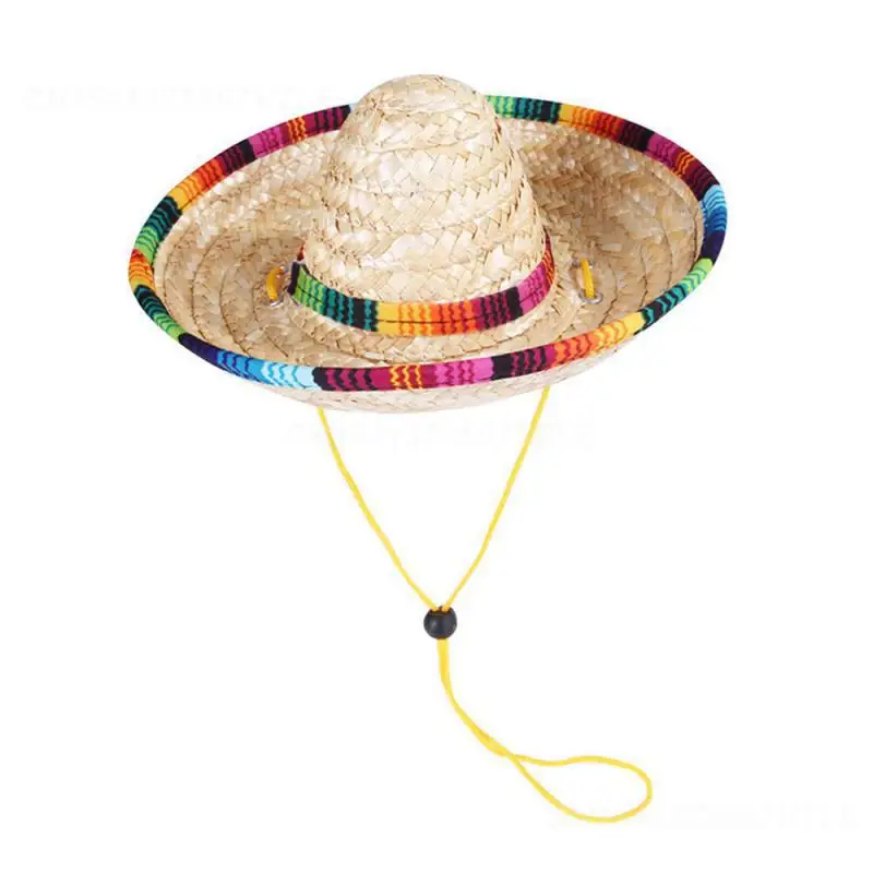 2/3/4PCS Sombrero Cat Sun Hat divertenti cappelli divertenti colorati per cani e gatti Beach Party cappelli di paglia moda estiva virale