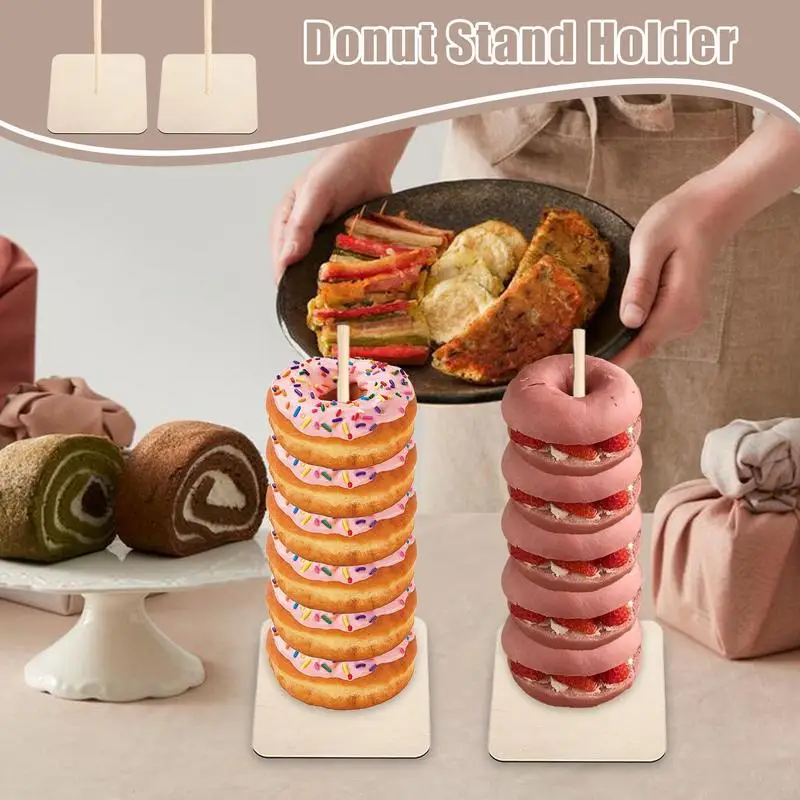 

Donut Holder Stand Party Reusable Party Food Display Portable Ribbon Holder Organizer Rack Detachable Bagel Board For Birthday