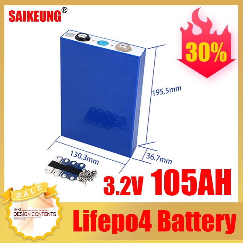 

24v Lithium Iron Phosphate Battery Lifepo4 Battery 100ah 105ah Batterie 3.2v Lithium Litio 12v 50ah Solar Rechargeable Battery