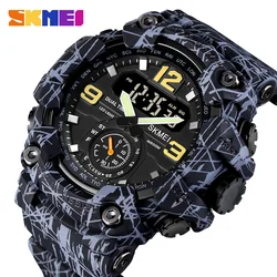 SKMEI Shockproof Digital Men Watch Dual Movement 3 Time Sport Wristwatch Mens Waterproof Electronic Watches montre homme 1637