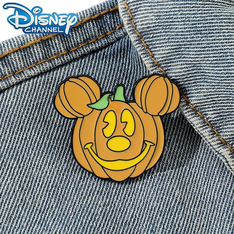 

Cute Disney Mickey Mouse Halloween Elements Pumpkin Metal Brooch Decoration Cartoon Creative Drip Oil Alloy Pin Accessories Gift