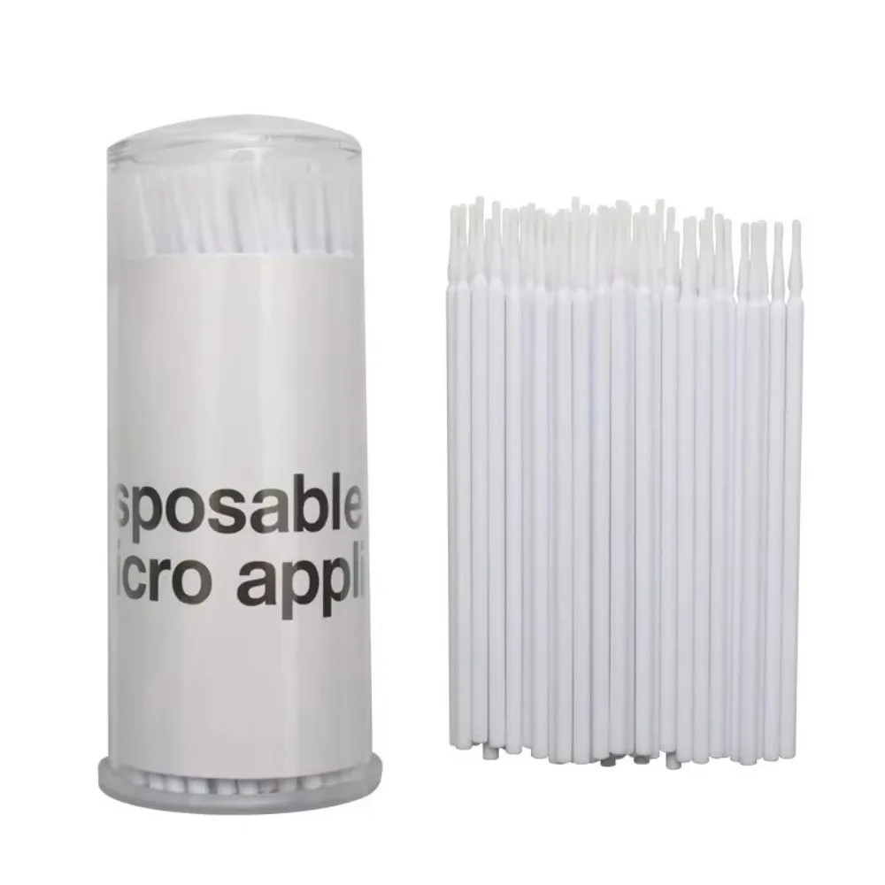 100pcs Disposable Cotton Swabs Mini Glue Removal Micro Applicator Brushes Precise Application Mascara Applicators