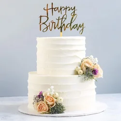 Topper gâteau Happy Birthday avec lettres en acrylique pour garçon, 33 modèles disponibles, décoration de fête noire