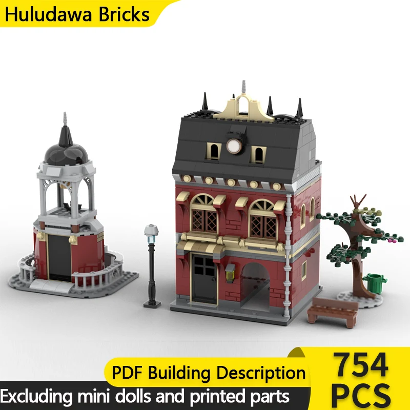 

City Street View Model MOC Building Bricks City Suburban House Modular Technology Children Holiday Gifts Assemble Toys Suit