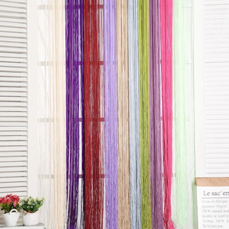 Curtains For Living Room100CMX200CM Thread Curtain For Living Room Door Wall Window Panel Room Dividerde Coration Tassel Curtain