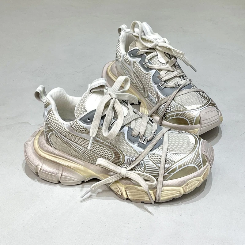 

Vintage Dad Shoes Women's Summer New Show Trendy Thick Bottom Platform Slip-On Breathable Sporty Casual Shoes
