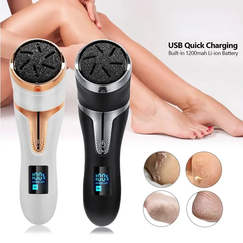 Professional Electric Callus Remover For Feet - Rechargeable Foot Care Kit With 3 Heads, Dander Vacuum Cleaner, LCD Display