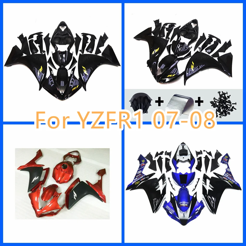 

Black ZXMT Fairings for YAMAHA 2007 2008 YZF-R1 YZF1000 YZFR1 07 08 New ABS Plastic Fairing Kit Road Racing Bodywork Set