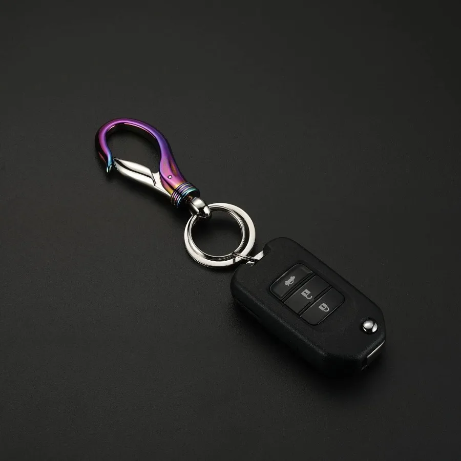 سيارة المفاتيح حلقة تسلق كليب مع 2 حلقات المفاتيح السنانير حامل Pue حزام سلسلة مفاتيح كيرينغ الثقيلة هدية للرجال والنساء