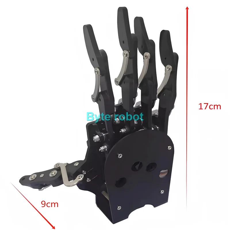 Palma mecánica biónica de mano humanoide robótica montada de 5 Dof con cubierta de Metal mano programable 5 servos pequeños Control 5 dedos