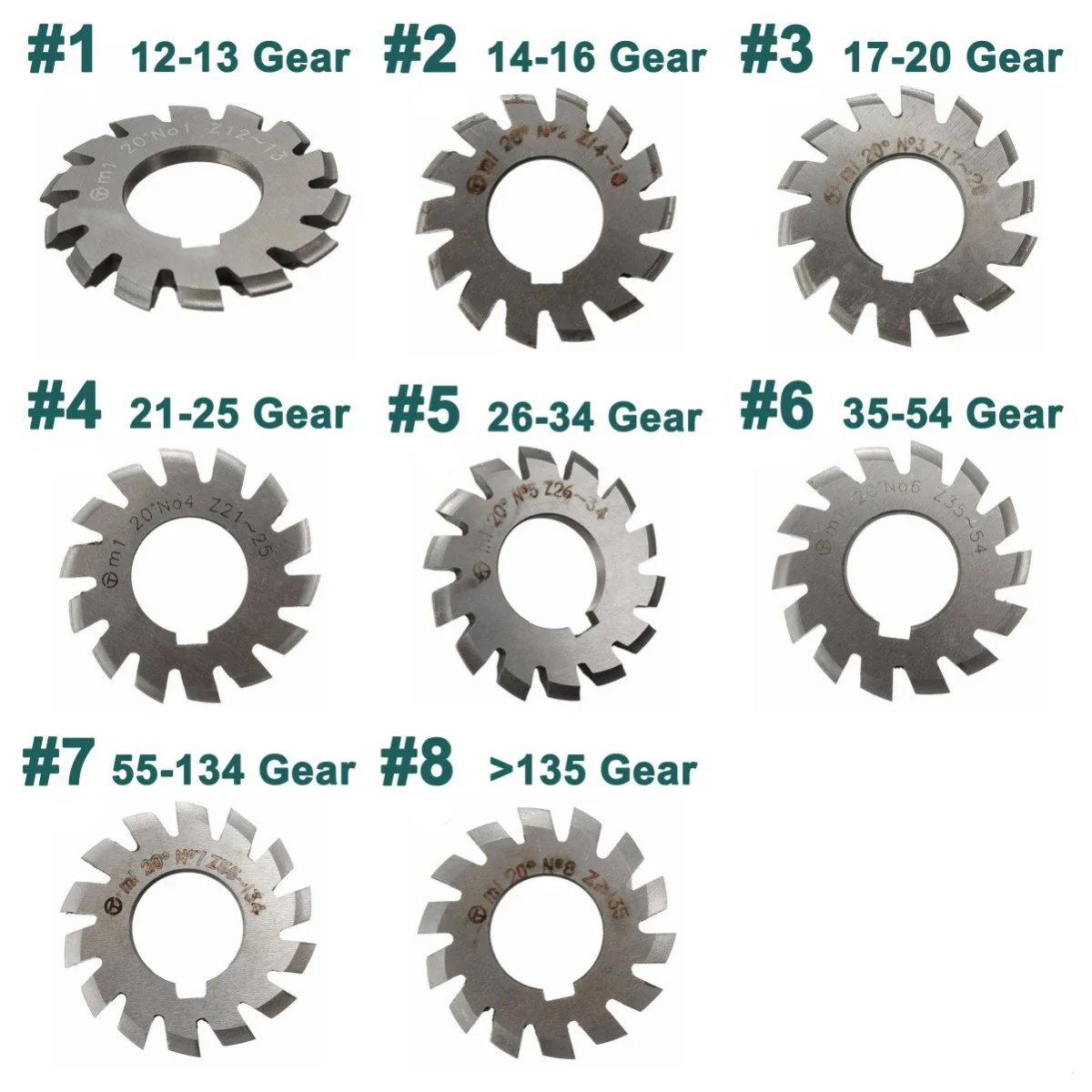 XXW Gear Milling Cutter M0.4 M0.5 M0.6 M1 M2 M3Modulus Degrees Disc Spur Gear Milling Cutter Straight Tooth Disc Bevel Gear PA20